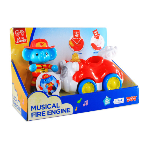 Hap-P-Kid Little Learner Musical Animal Vehicle (Fire Engine/ Roadster/ Farm Tractor)