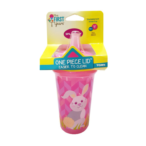 THE FIRST YEARS Stackable 9oz Soft Straw Cup - Rabbit